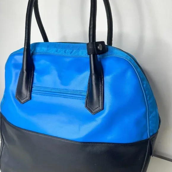 Lululemon Black Blue Happy Hatha Hour Bag Blue Paisley Interior Exterior Pockets - Picture 8 of 16